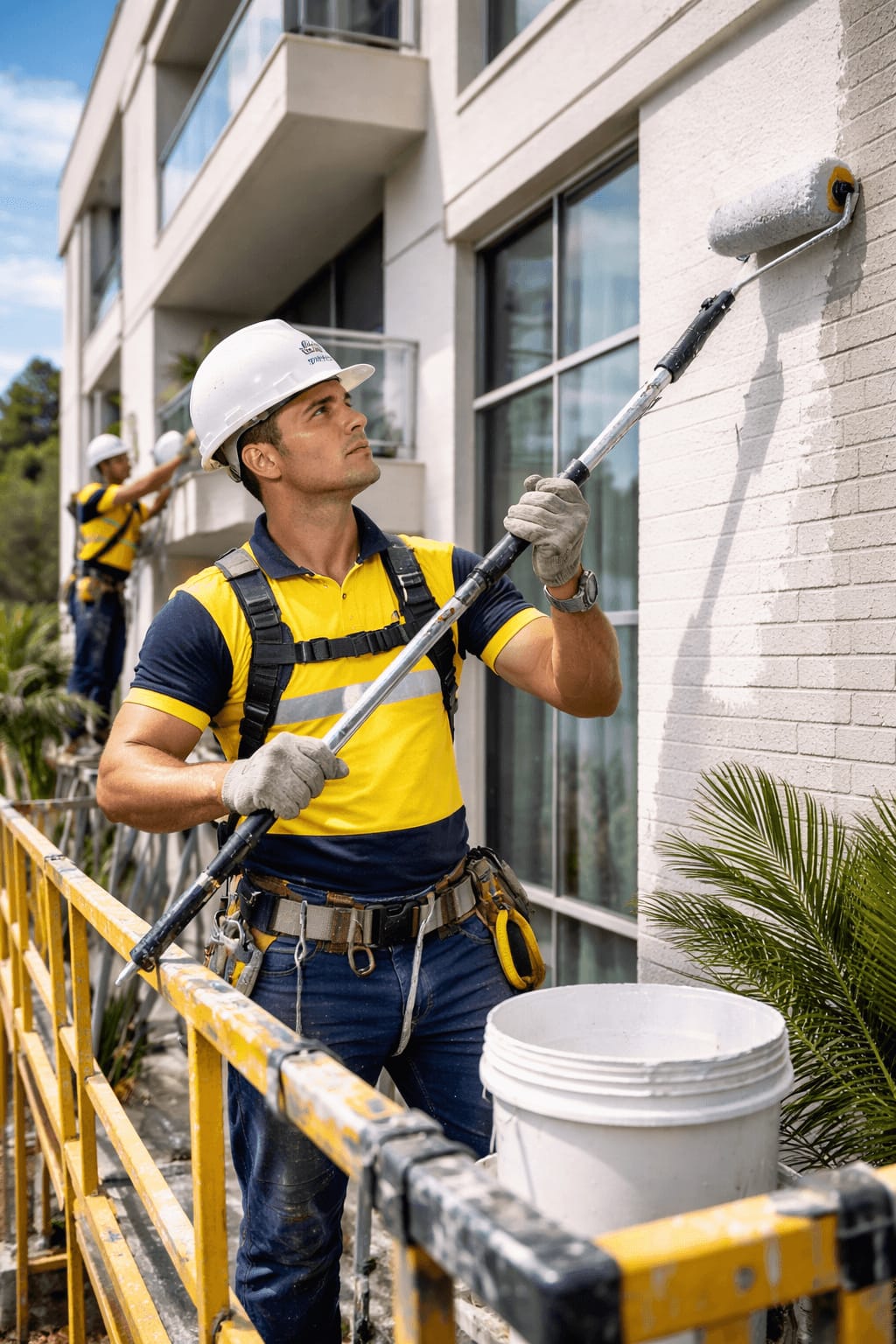 Facade painting in Colombia